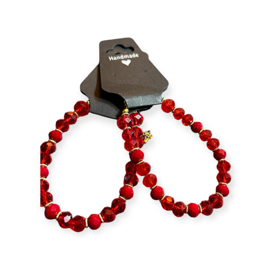 Red Glass beaded bracelet