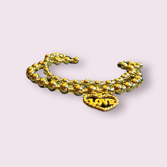 18k Gold plated bracelet with gold glass beads