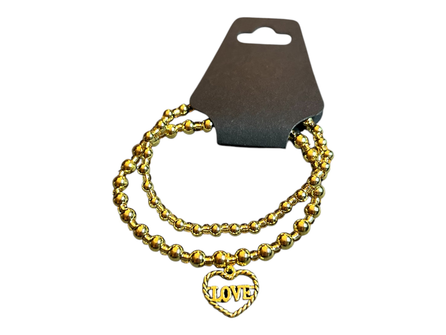 18k Gold plated bracelet with gold glass beads